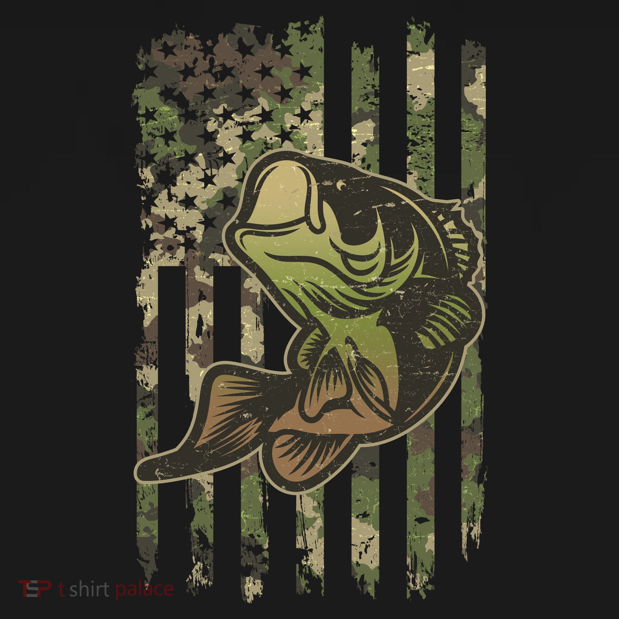 Camouflage American Flag Fishing Camo Mousepad