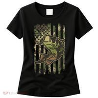 Camouflage American Flag Fishing Camo Women's T-Shirt thumb 0