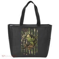 Camouflage American Flag Fishing Camo Tote Bag thumb 0