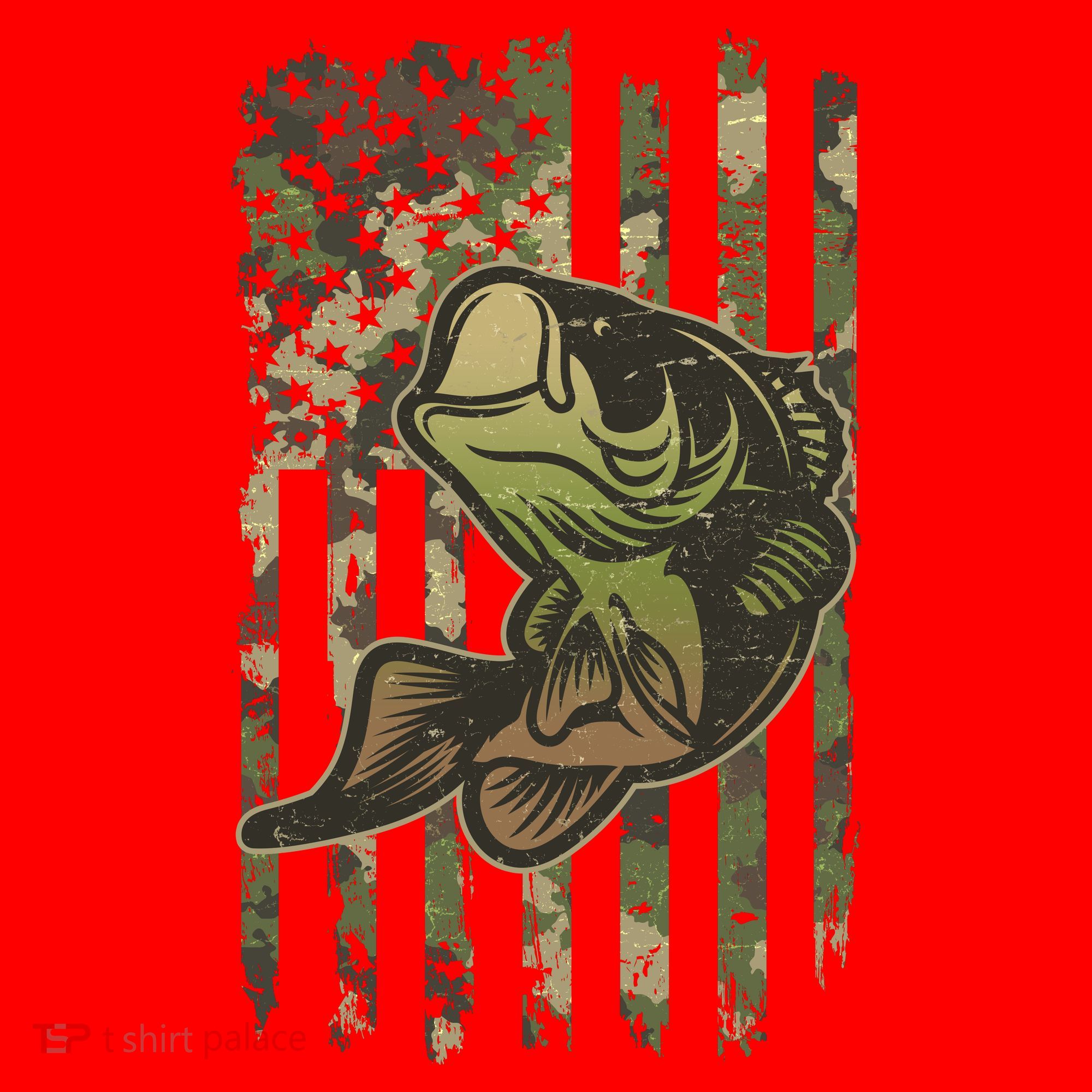Camouflage American Flag Fishing Camo Santa Hat