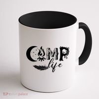 Camp Life Cute Camping Nature Logo Coffee Mug thumb 1