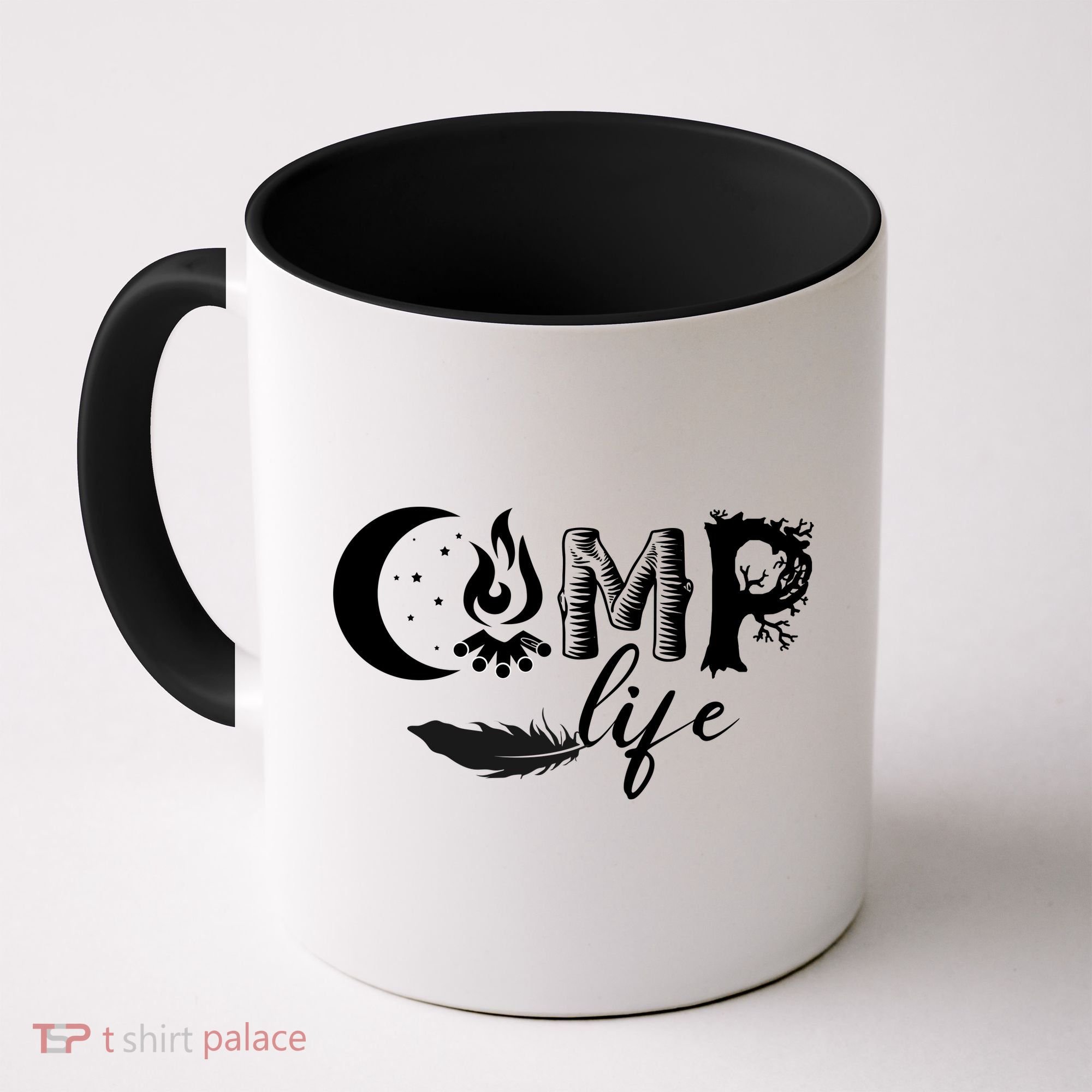 Camp Life Cute Camping Nature Logo Coffee Mug