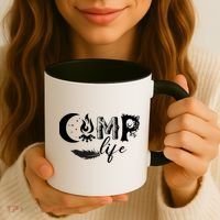 Camp Life Cute Camping Nature Logo Coffee Mug thumb 3