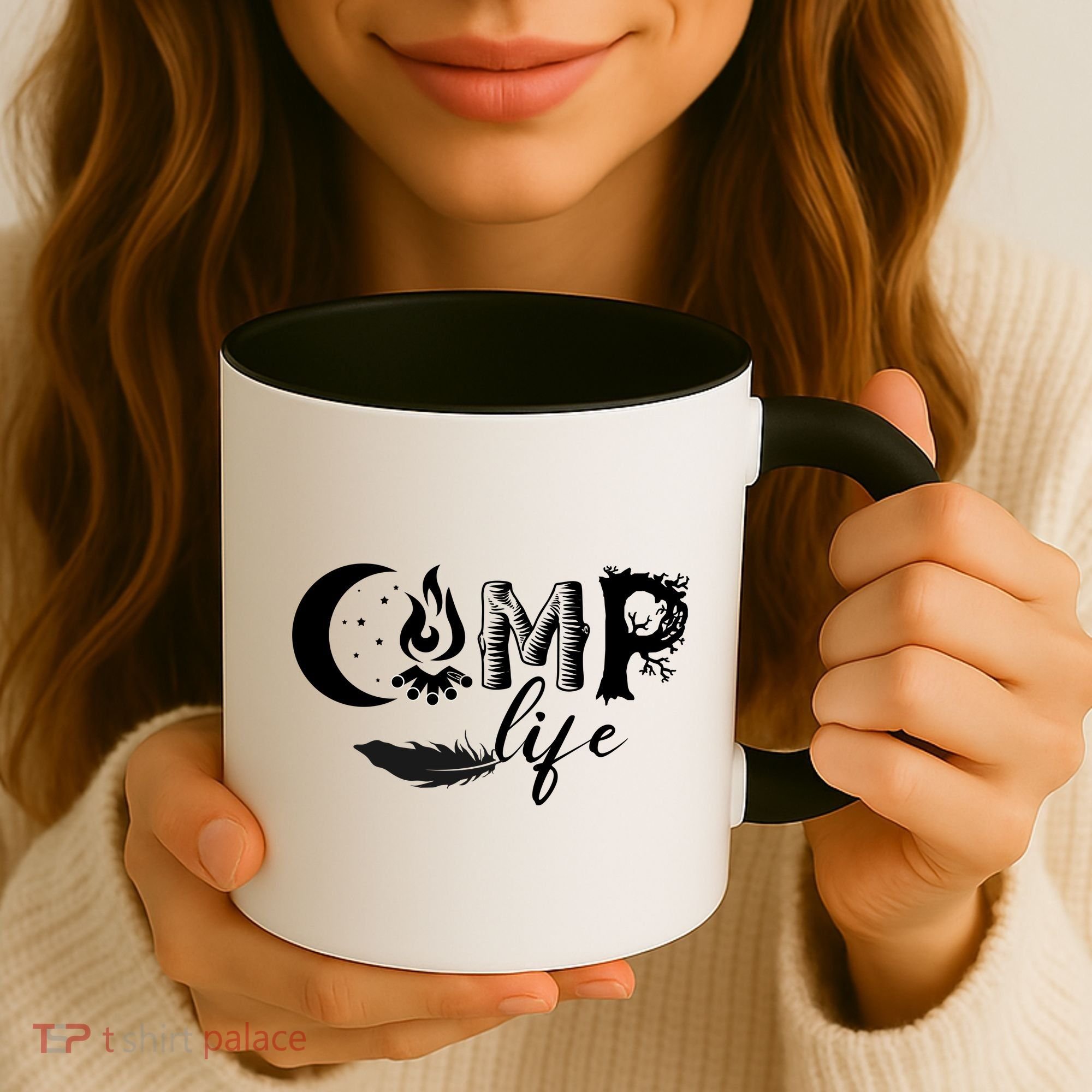 Camp Life Cute Camping Nature Logo Coffee Mug