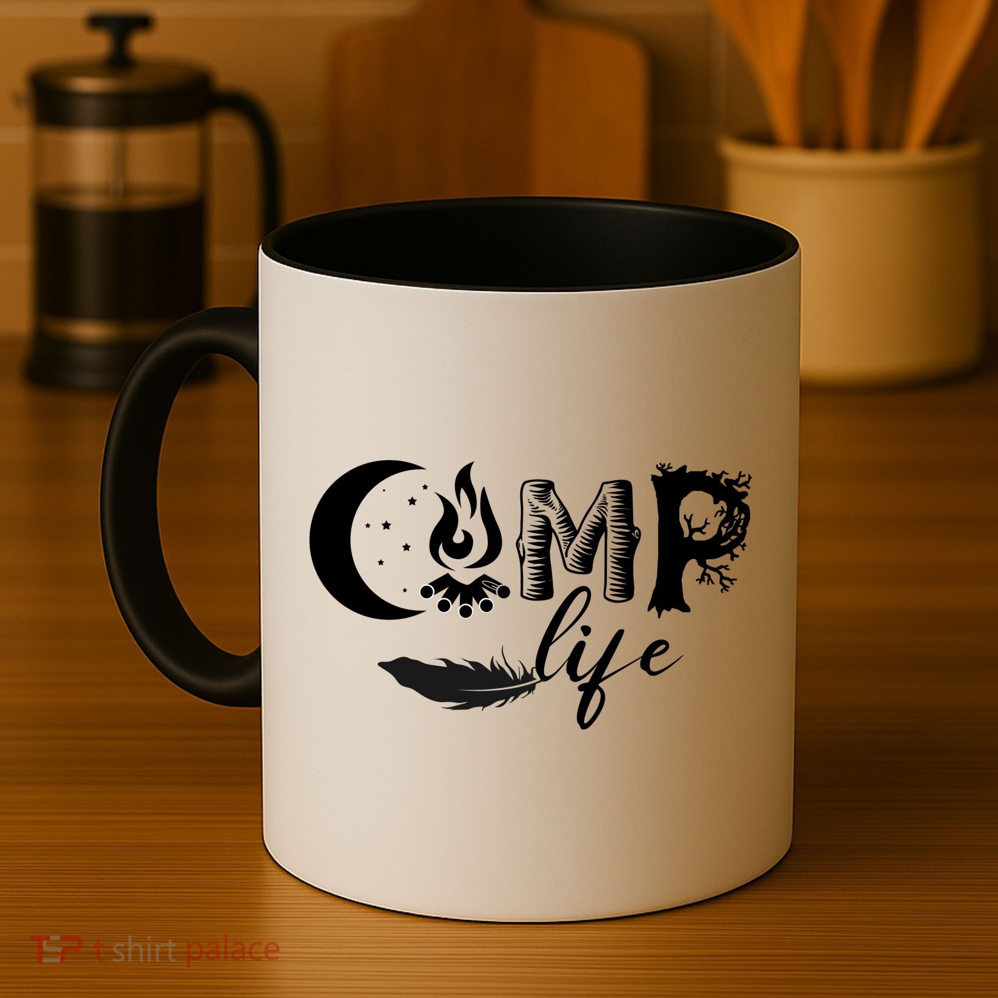 Camp Life Cute Camping Nature Logo Coffee Mug