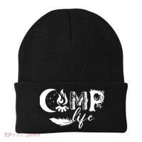 Camp Life Cute Camping Nature Logo Beanie thumb 0