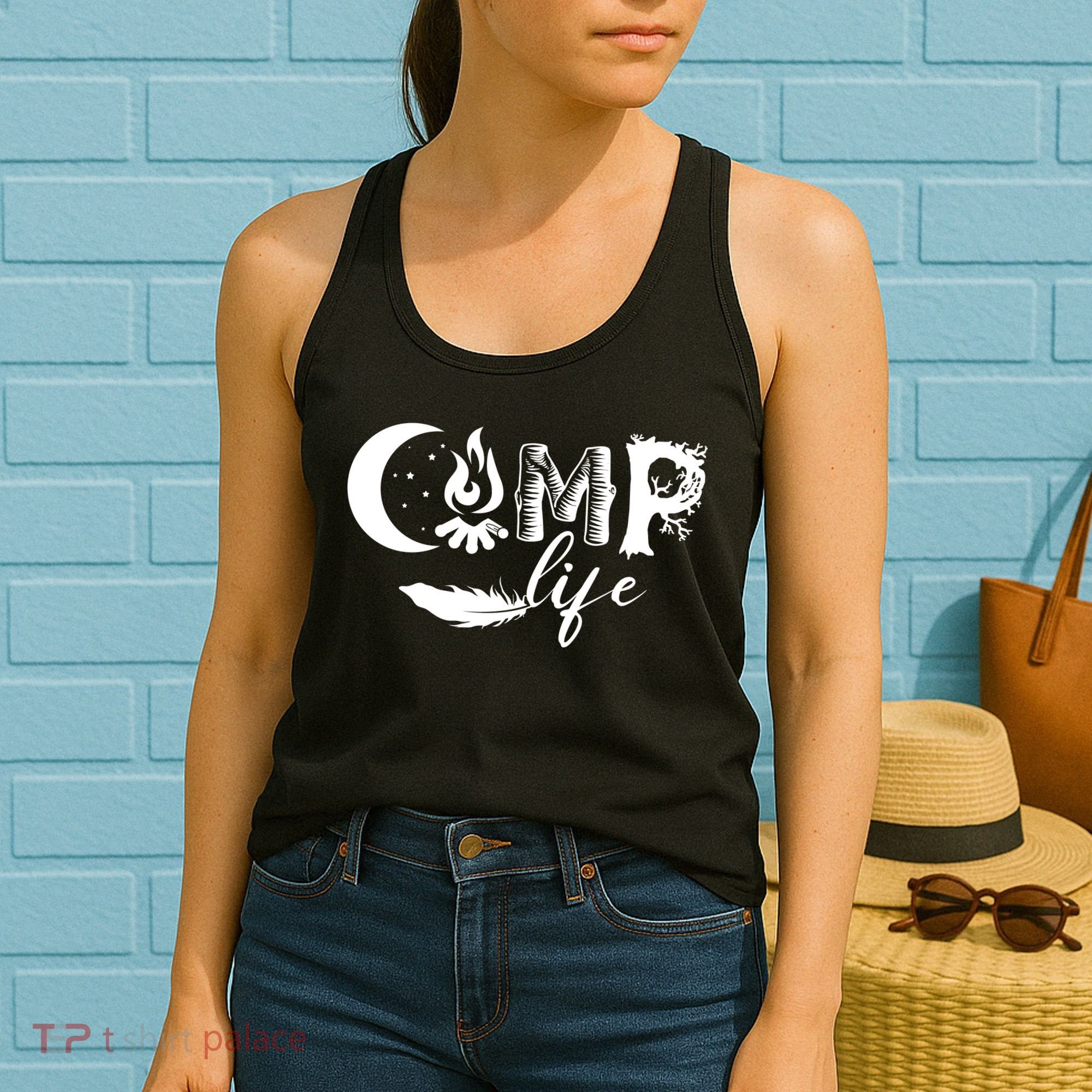 Camp Life Cute Camping Nature Logo Women's Tank Top