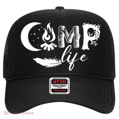 Camp Life Cute Camping Nature Logo Hat