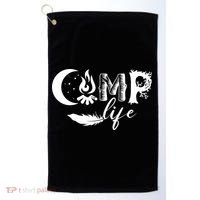 Camp Life Cute Camping Nature Logo Golf Towel thumb 0