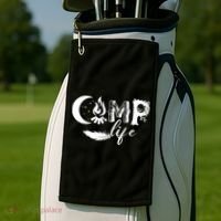 Camp Life Cute Camping Nature Logo Golf Towel thumb 2