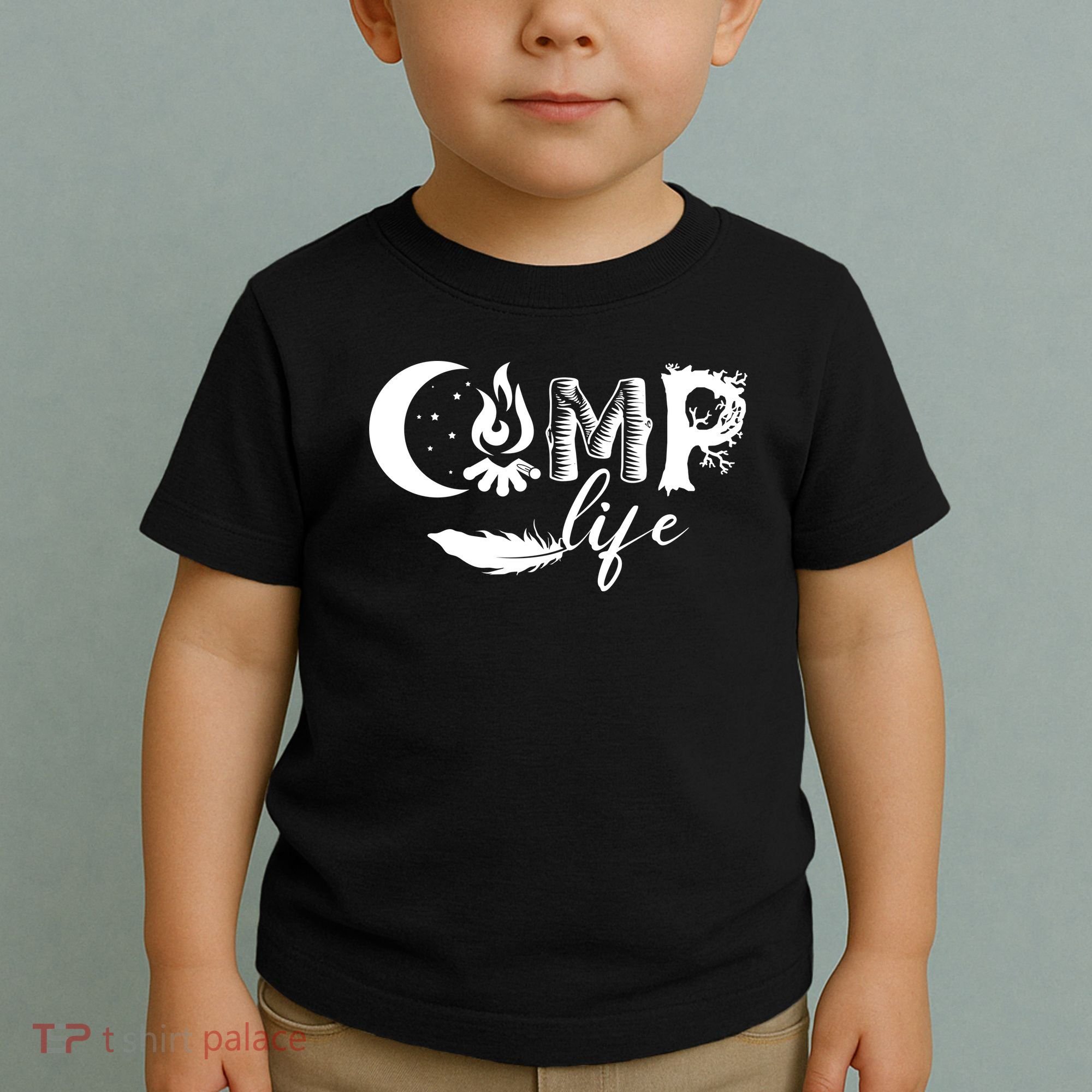 Camp Life Cute Camping Nature Logo Toddler T-Shirt