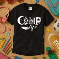 Camp Life Cute Camping Nature Logo Kids T-Shirt thumb 3
