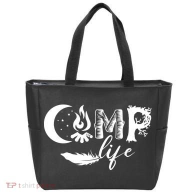 Camp Life Cute Camping Nature Logo Tote Bag