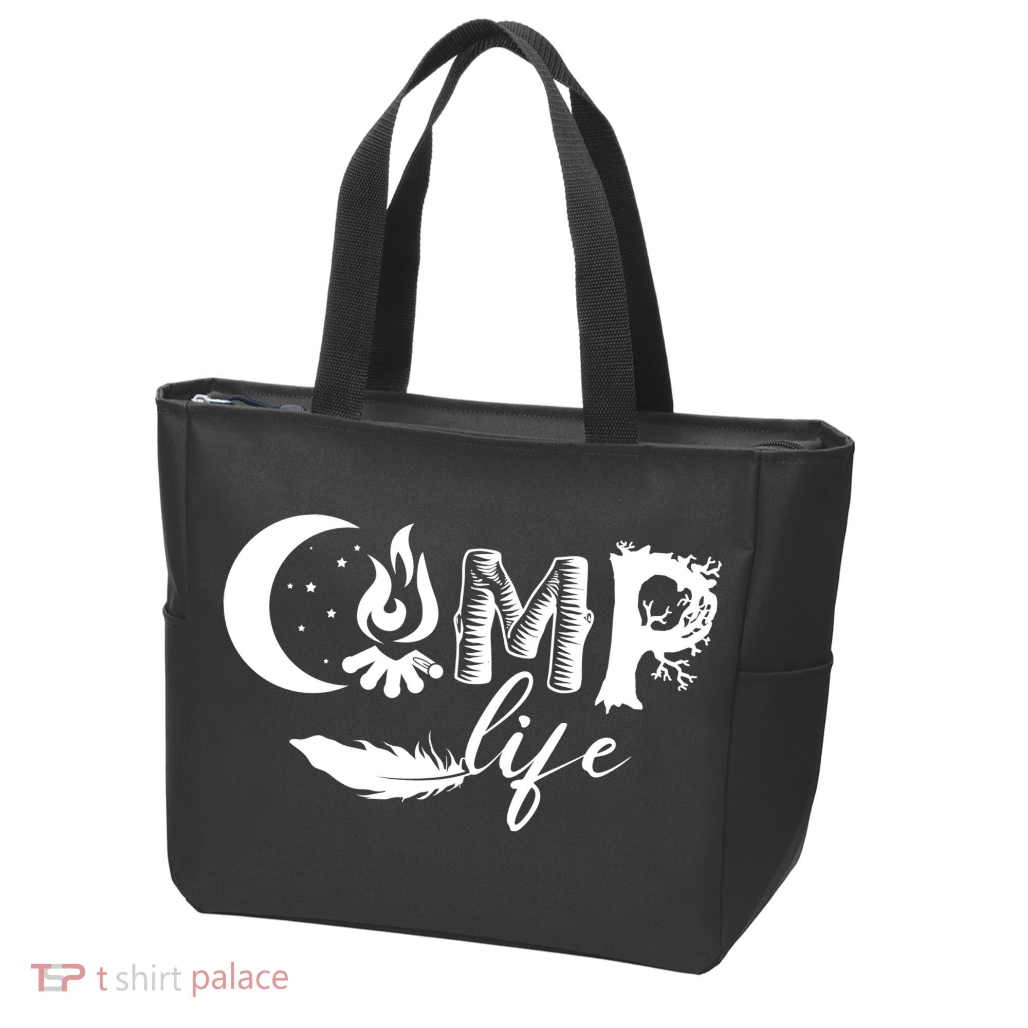 Camp Life Cute Camping Nature Logo Tote Bag