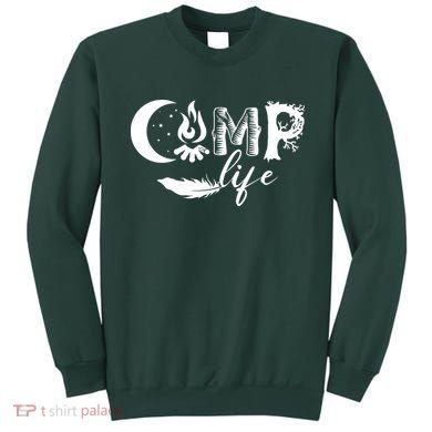 Camp Life Cute Camping Nature Logo Sweatshirt