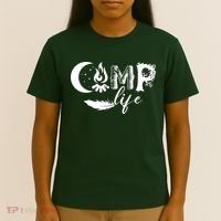 Camp Life Cute Camping Nature Logo T-Shirt thumb 4