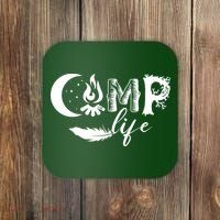 Camp Life Cute Camping Nature Logo Coaster thumb 0