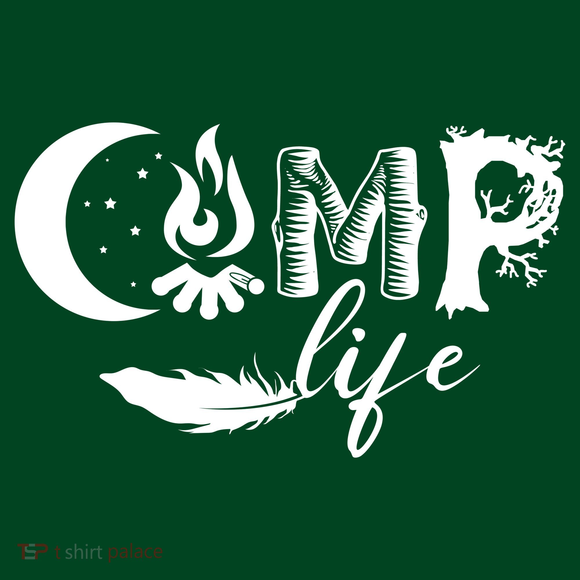 Camp Life Cute Camping Nature Logo Coaster