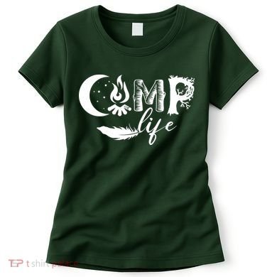 Camp Life Cute Camping Nature Logo Women's T-Shirt