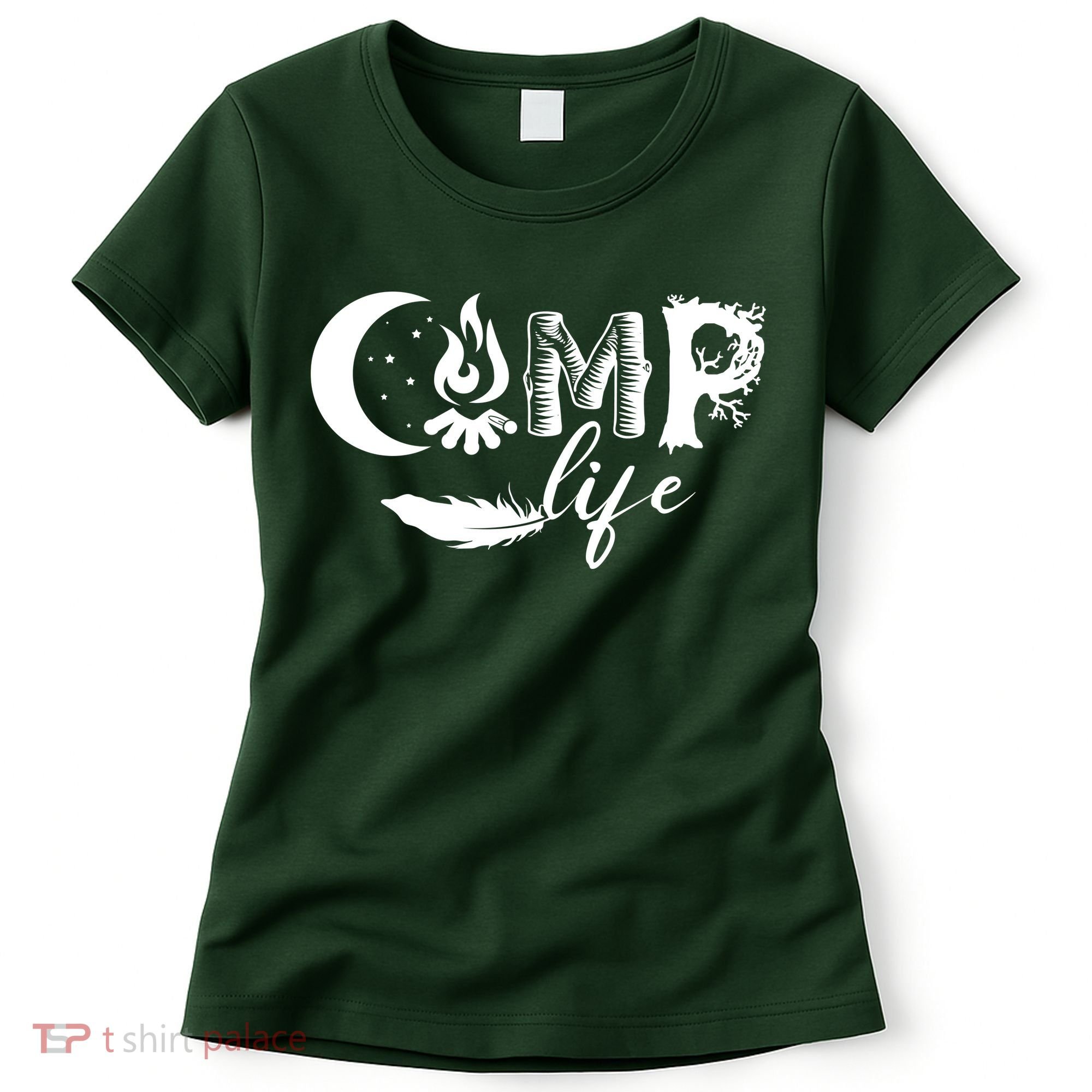 Camp Life Cute Camping Nature Logo Women's T-Shirt