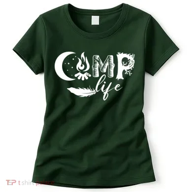 Camp Life Cute Camping Nature Logo Women's T-Shirt