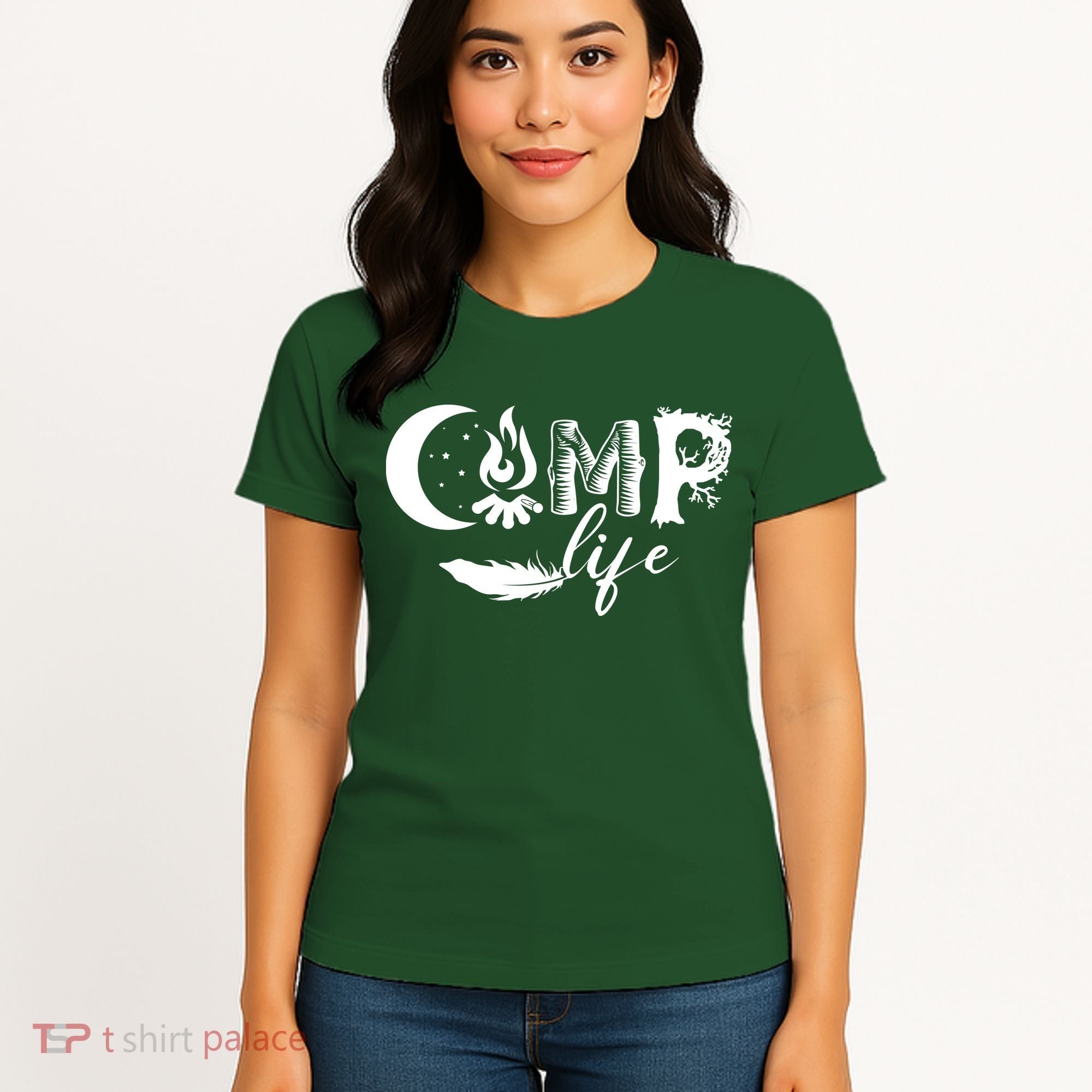 Camp Life Cute Camping Nature Logo Women's T-Shirt