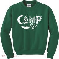 Camp Life Cute Camping Nature Logo Kids Sweatshirt thumb 0