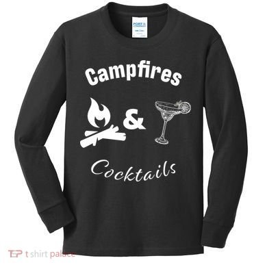 Campfires And Cocktails Kids Long Sleeve Shirt