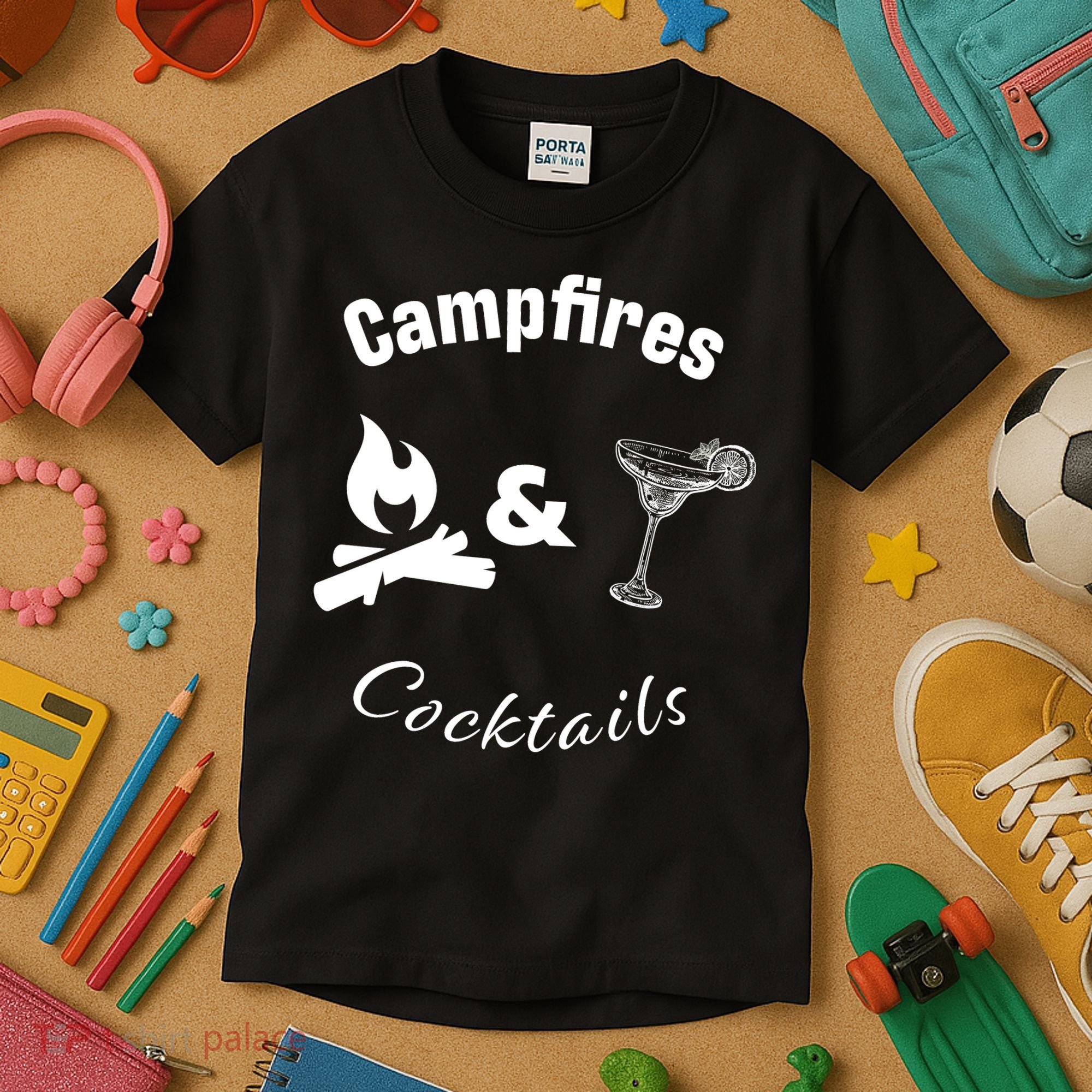 Campfires And Cocktails Kids T-Shirt