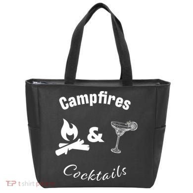 Campfires And Cocktails Tote Bag