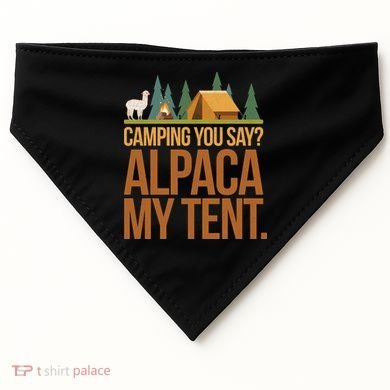 Camping Alpaca My Tent USA-Made Doggie Bandana