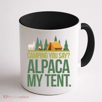 Camping Alpaca My Tent Coffee Mug back