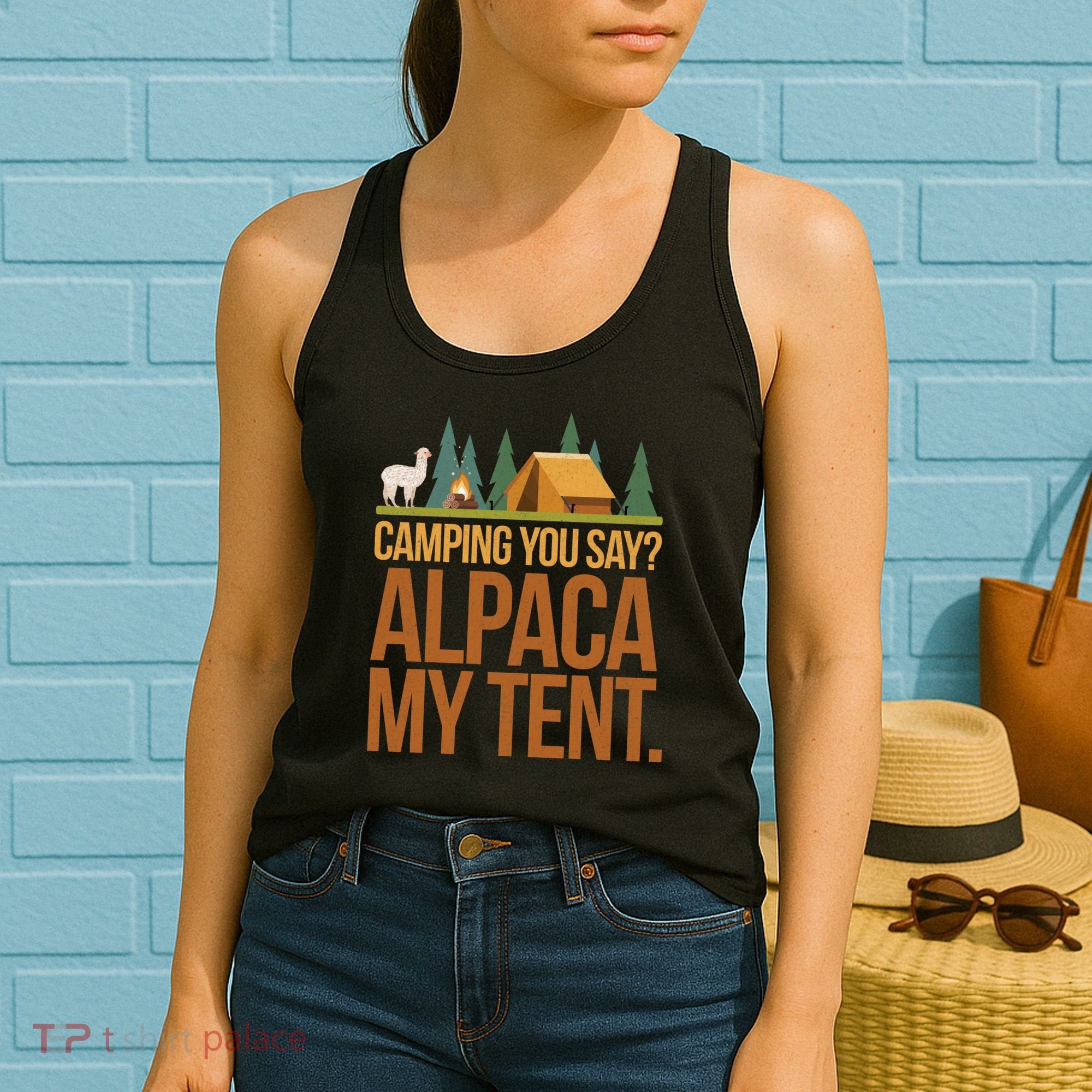 Camping Alpaca My Tent Women's Tank Top