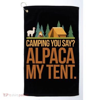 Camping Alpaca My Tent Golf Towel