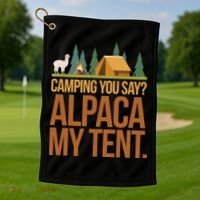 Camping Alpaca My Tent Golf Towel thumb 1