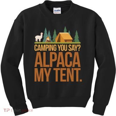 Camping Alpaca My Tent Kids Sweatshirt