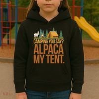 Camping Alpaca My Tent Kids Hoodie thumb 3