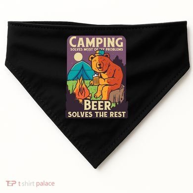 Camping And Beer Funny USA-Made Doggie Bandana