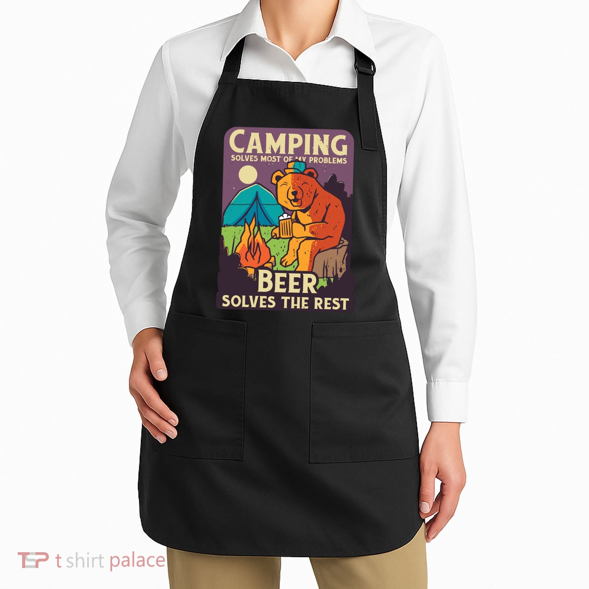 Camping And Beer Funny Apron