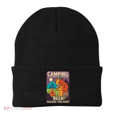 Camping And Beer Funny Beanie