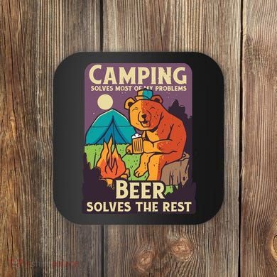 Camping And Beer Funny Coaster