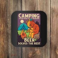 Camping And Beer Funny Coaster thumb 0
