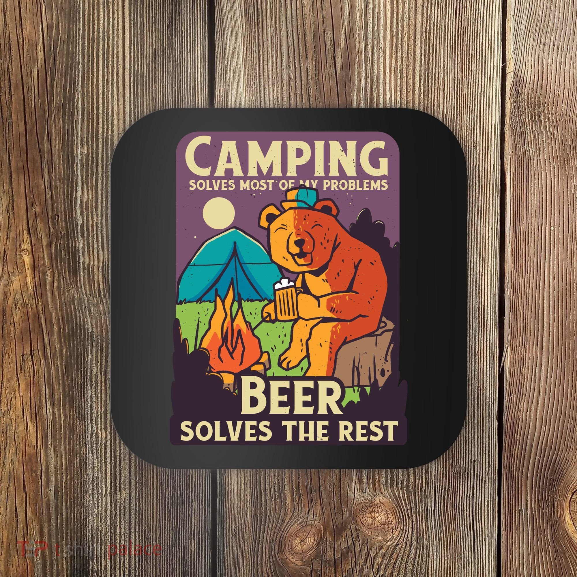 Camping And Beer Funny Coaster