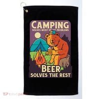 Camping And Beer Funny Golf Towel thumb 0
