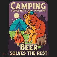 Camping And Beer Funny Golf Towel thumb 3