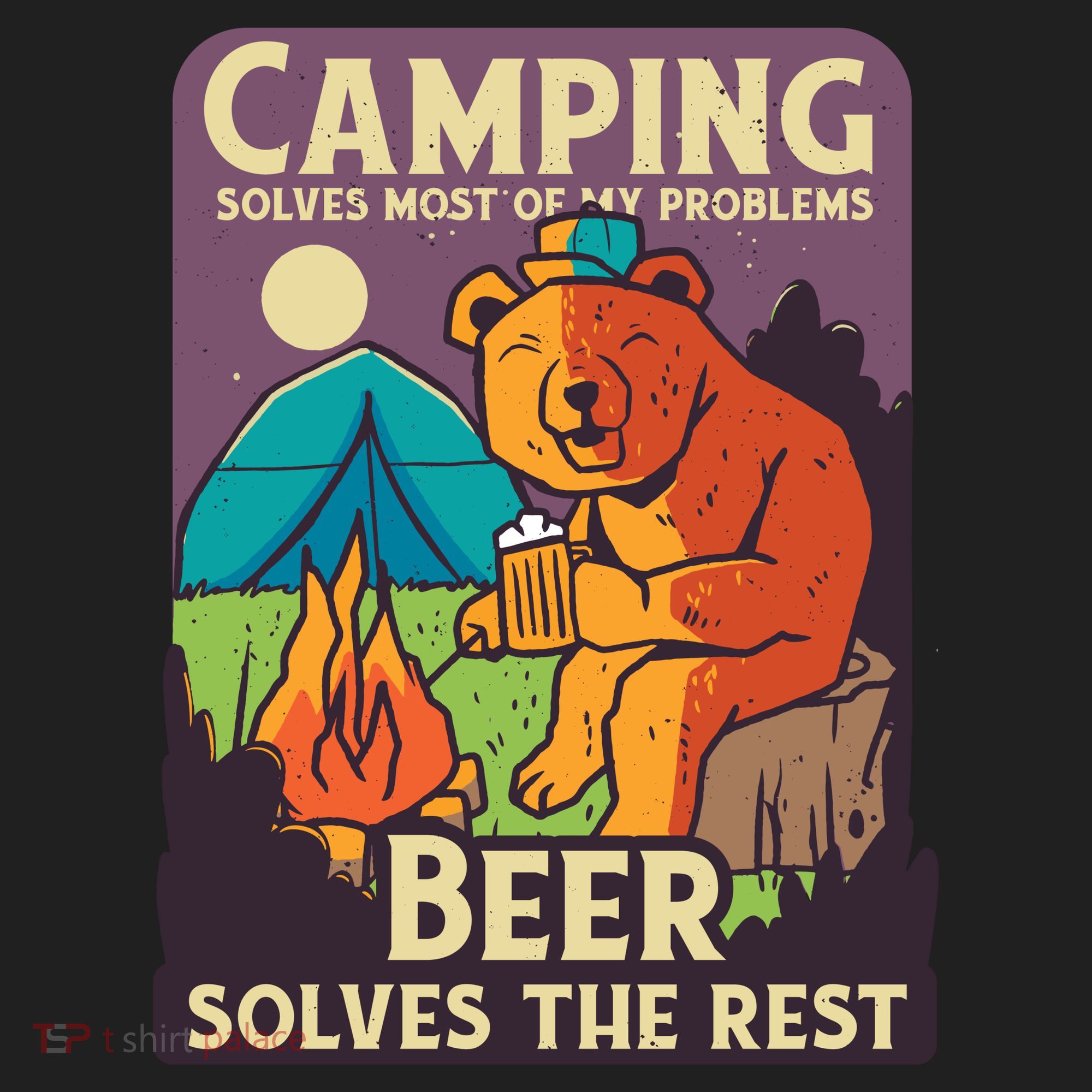 Camping And Beer Funny Golf Towel
