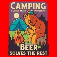 Camping And Beer Funny Santa Hat thumb 1