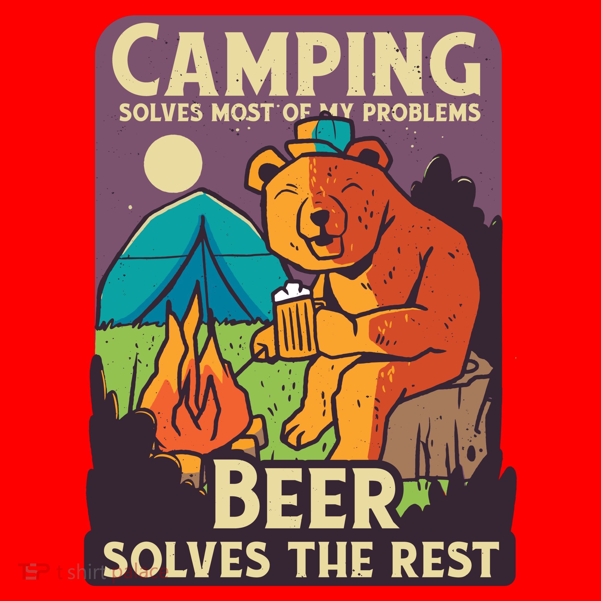 Camping And Beer Funny Santa Hat