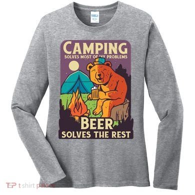 Camping And Beer Funny Women's Long Sleeve Shirt