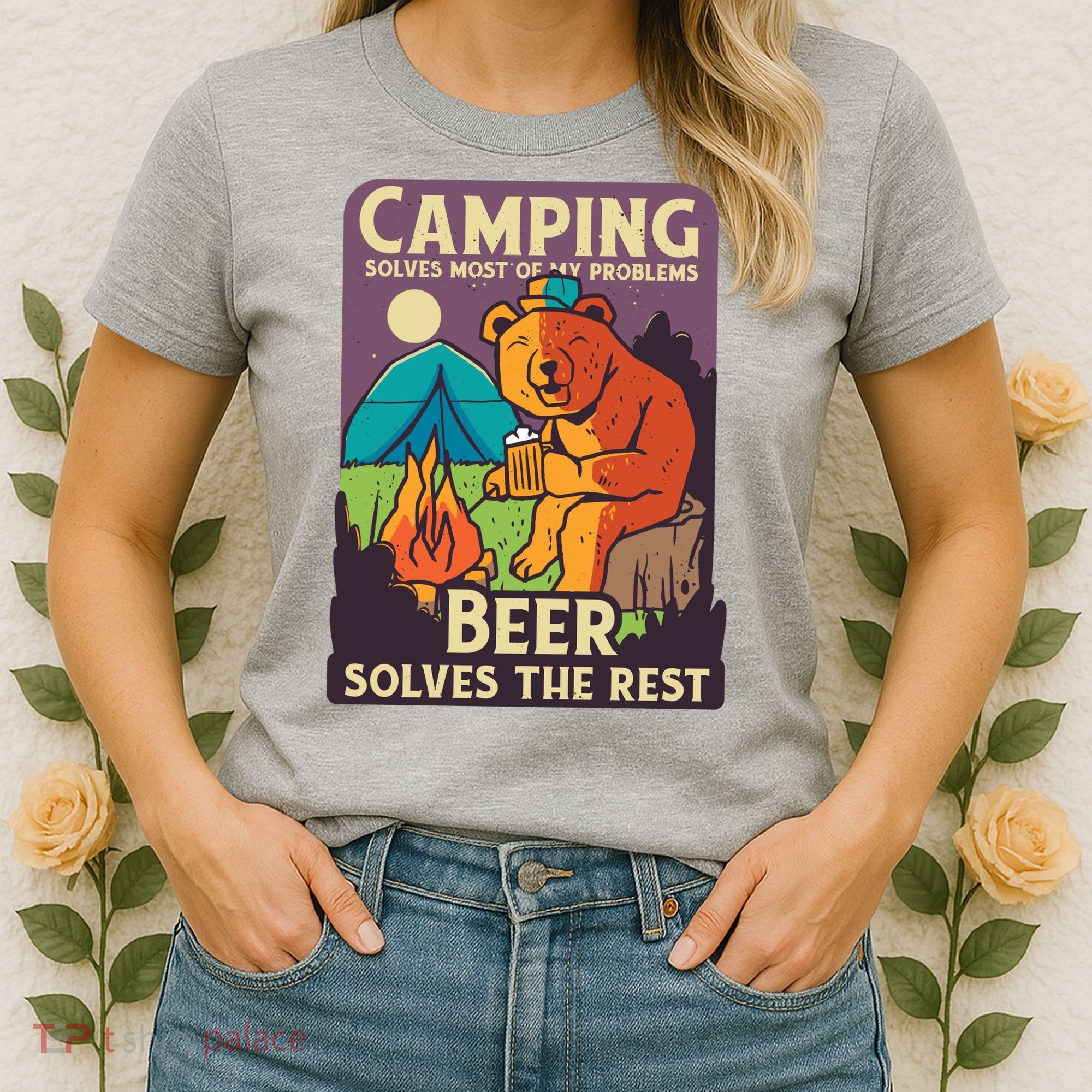Camping And Beer Funny Women's T-Shirt